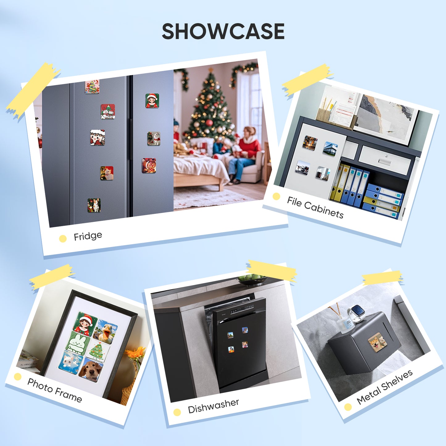 Square Photo Magnet Button Maker Kit - 2'' x 2'' Button Press Machine with 100 Set Square Magnet Button Making Supplies, DIY Square Fridge Magnet Badge Button, for Crafting, Home Use, and Business