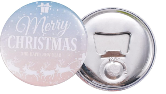 Bottle Opener Button Making Supplies for Button Maker Machine, 50 Sets 58mm Button Opener Button Refill Includes Metal Shell, Graphic, Plastic Film, Metal Backing Parts