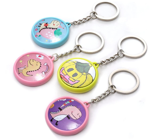 Keychain Button Making Supplies for Button Maker Machine, 50 Sets 32mm Button Refills Includes Metal Shell, Graphic, Plastic Film, Backing Parts